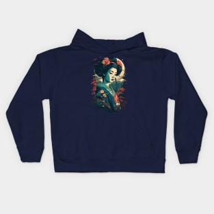 Tradicional Japanese Woman Geisha Kids Hoodie